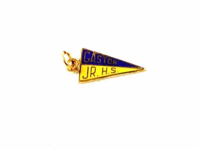 1960's-70's Blue Yellow Gaston Junior High School Charm Unbranded 32116