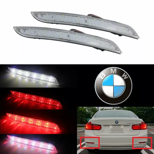 Rear Bumper Reflector LED Brake Reverse Light For BMW 3 4 Series F30 F31 F35 F36