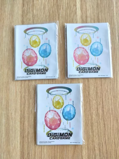 Lot 3x Digimon - Digi Egg Sleeves Promo Bandai  Card Game Sealed Tournament Kit