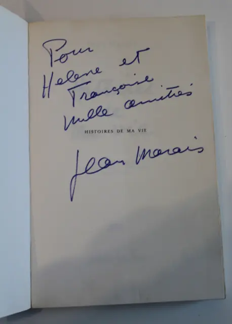 Autographe dédicace Jean Marais livre Histoires de ma vie
