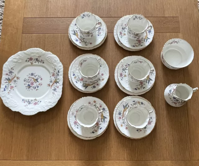 Hammersley & Co fine bone china teaset for 6 With Cake Plate, Sugar Bowl And Jug