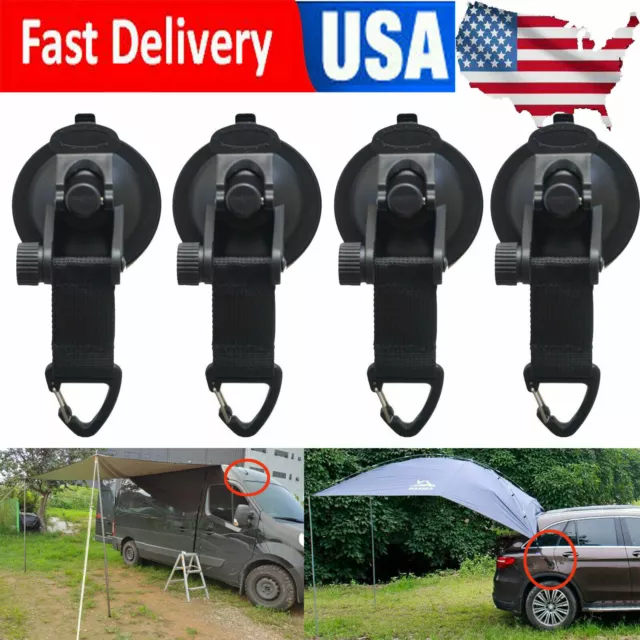 4 Tie Down Anchor Suction Cup for Roof Top Tent Camper Canopy Awning Sun Shelter