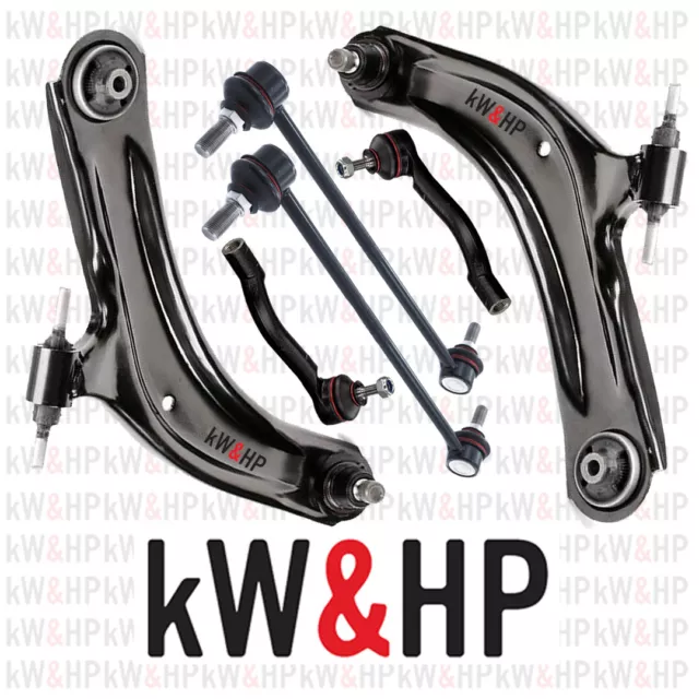 KIT COMPLETO 6 PEZZI BRACCI + BIELLETTE + TESTINE STERZO NISSAN QASHQAI kW&HP