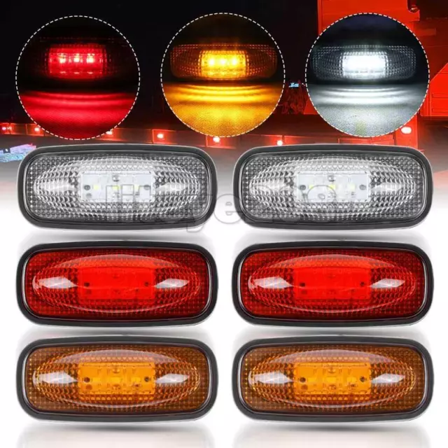 Led Clearance Lights Smd Side Marker Lamp Trailer Truck Caravan Red Amber White 3