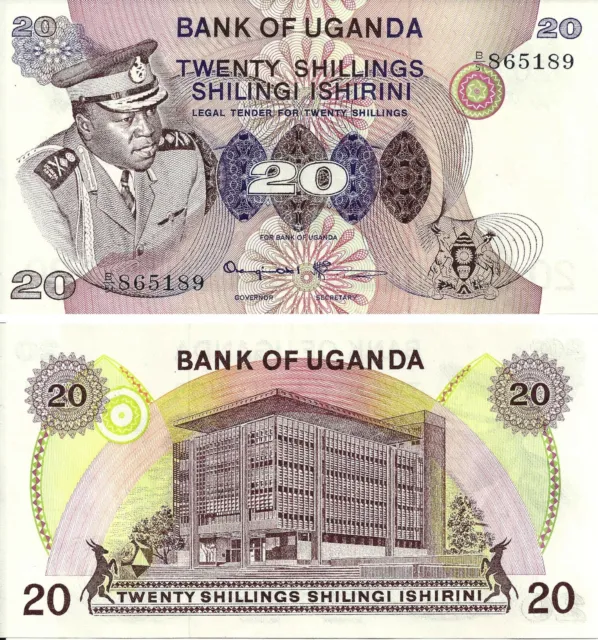 UGANDA 20 SHILLINGS 1973  P 7 c UNC