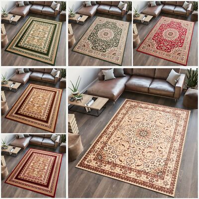 TAPPETO Corto Flor Oriental Ornament Decorazione MARRONE BEIGE ROSSO SOGGIORNO 