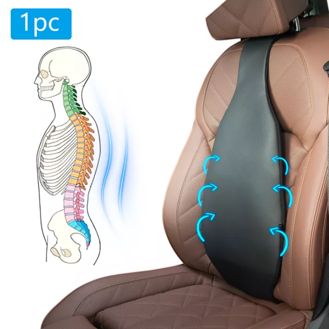 Lumbar Support Pillow Back Cushion, PU Leather Orthopedic Backrest For Car Seat