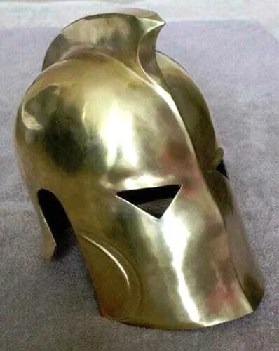 Medieval Dr. Fate helmet Antique Brass Plating Historical metal plume helmet