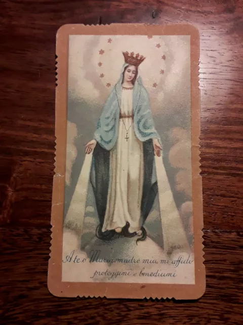 Santino Maria Vergine con preghiera Andrò a vederla un dì