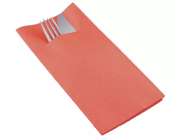 600 Bestecktaschen Serviette 40x40cm 60g Airlaid terrakotta ohne Besteck (44351)