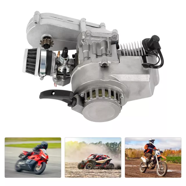 Motore 2 tempi alluminio 49 cc carburatore bici tascabile 49 cc dirt bike rullo ATV incrociato