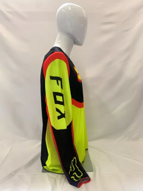 FOX Racing 360 Neon Yellow, Red & Black LRG Mesh Long Sleeve Motocross Jersey MX 2