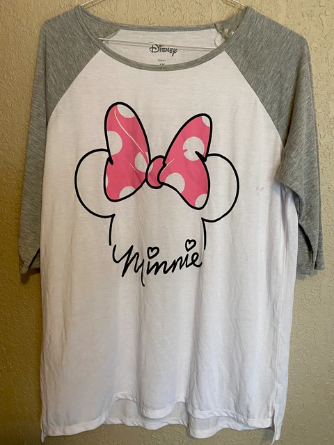 minnie mouse baseball t-shirt size 1 X Pink Womens Plus Disney Tee
