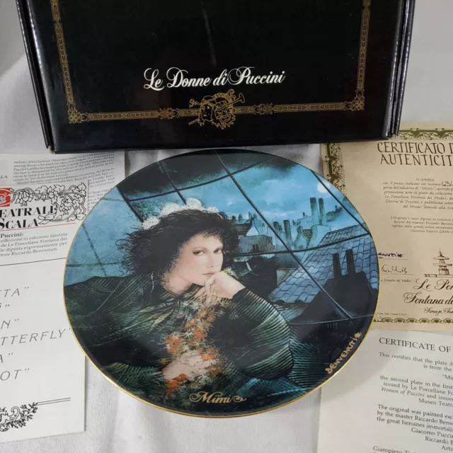 Le Porcellane Fontana dei Medici "Mimi" Opera Collectors Plate w/Papers & Box FS