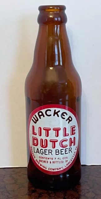 Lancaster PA Wacker Little Dutch Lager Beer Painted Label Beer Bottle