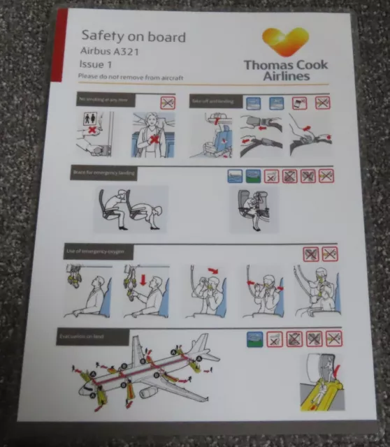 Thomas Cook Airlines Airbus A321 Airline Safety Card 2014