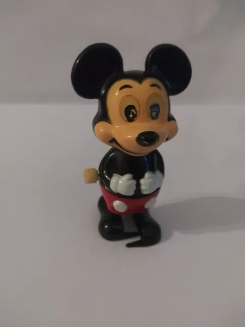 Vintage 1977 Walt Disney Mickey Mouse TOMY Wind Up Toy works!!!