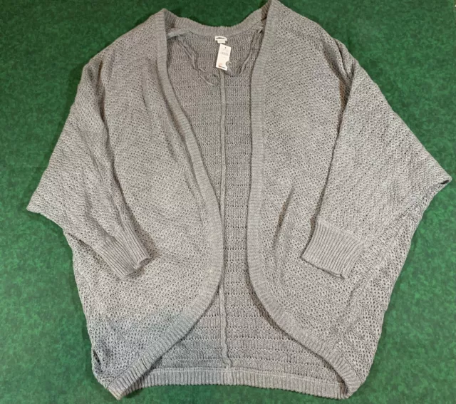 NEW - AERIE - Knit- Gray Open Front Cardigan Sweater Long Sleeve - Size XS/S