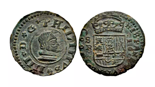 Spain-Philip IV. 16 Maravedís 1662 R. Seville. MBC+/VF+. Copper 4.4g.