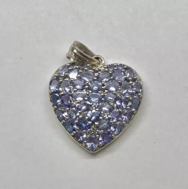 Traumhafter Anhänger, Herz-Anhänger Tansanit Edelstein 5,05 ct mit 925er Silber