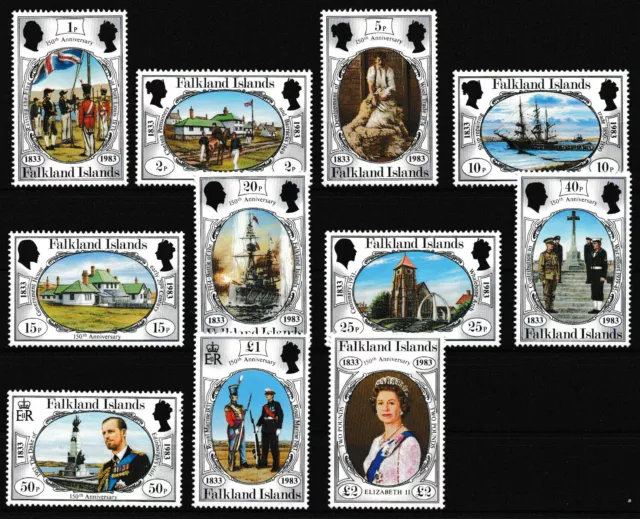 Falklandinseln - Inbesitznahme durch GB Satz postfrisch 1983 Mi. 363-373