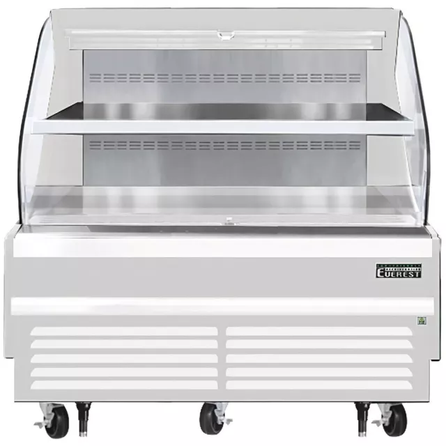 Everest EOMH-60-W-35-T 60" Horizontal Open Air Merchandiser in White, 2 Shelv...