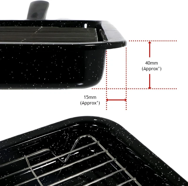 SPARES2GO EXTRA LARGE Grill Pan Rack & Dual Detachable Handles for Neff