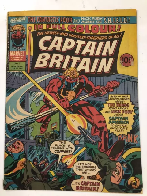 CAPTAIN BRITAIN 3 (October 27, 1976) Claremont, Trimpe+Steranko reprints VG
