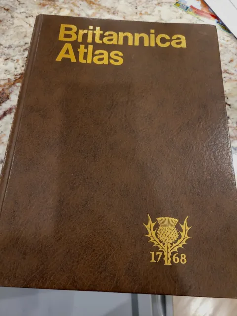 BRITANNICA ATLAS 1768 - 1988    15" X 11" Hardback Book With  Beautiful Maps
