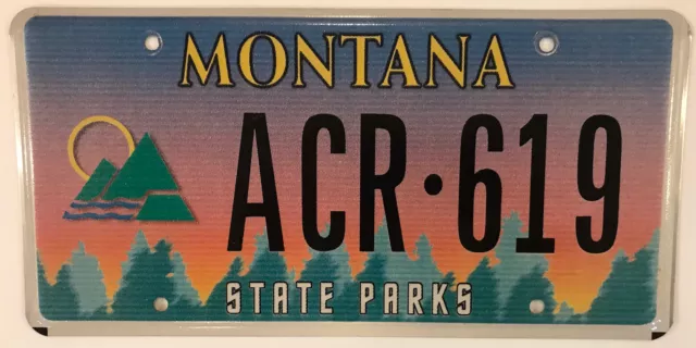 MONTANA PARK license plate Flathead Lake Yellowstone Glacier Makoshika Bighorn