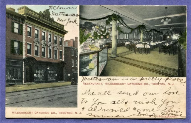 Old Postcard Trenton Nj Hildebrecht Catering Co. & Restaurant 1910 Multi View