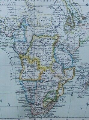 AFRIKA KOLONIEN Sklavenküste Kapland Biafra Kamerun   Historische Landkarte 1896 2