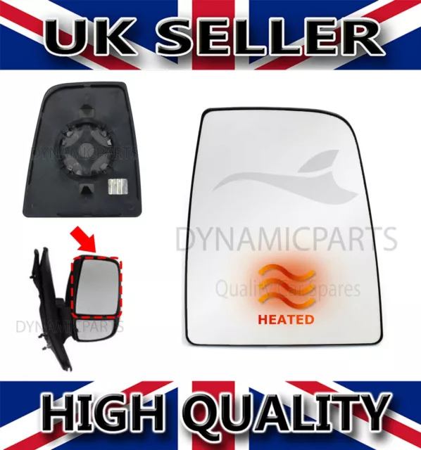 Front Door Wing Mirror Glass For Ford Transit Mk8 2014 - 2022 Right Side Heated