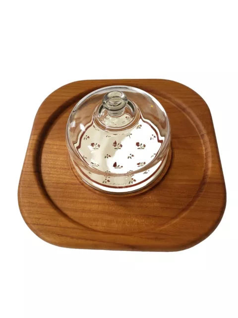 Vintage MCM Danish Modern Goodwood Teak Cheese & Cracker Tray With Domed Lid