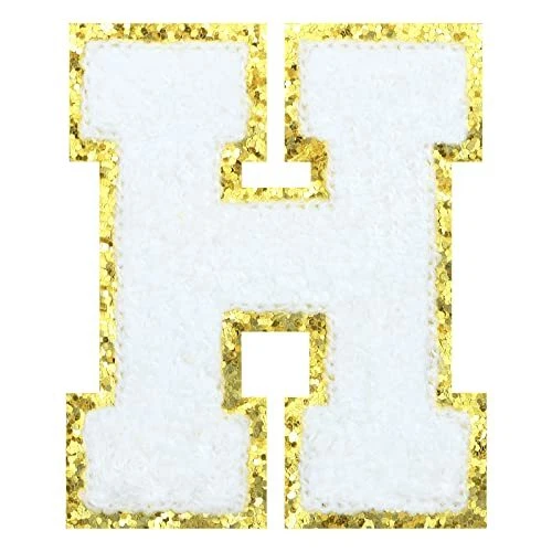 Iron on Letters Chenille Letter Patches Varsity Letter Patches A-Z Glitters A...