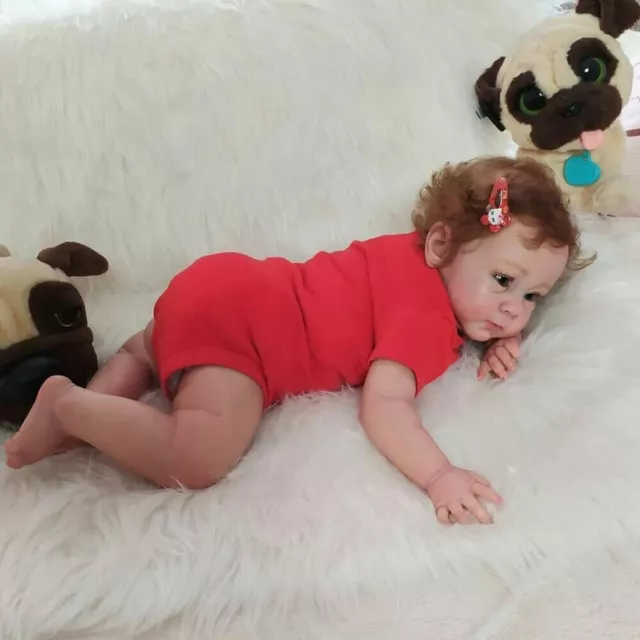 23" Reborn Baby 3D Painted Real Looking Lifelike Toddler Soft Body Handmade Girl