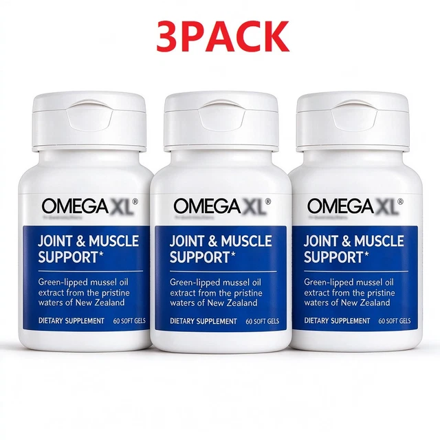 3PACK OMEGA-XL 60 Count Softgels Joint Pain Relief, Potent Small ...