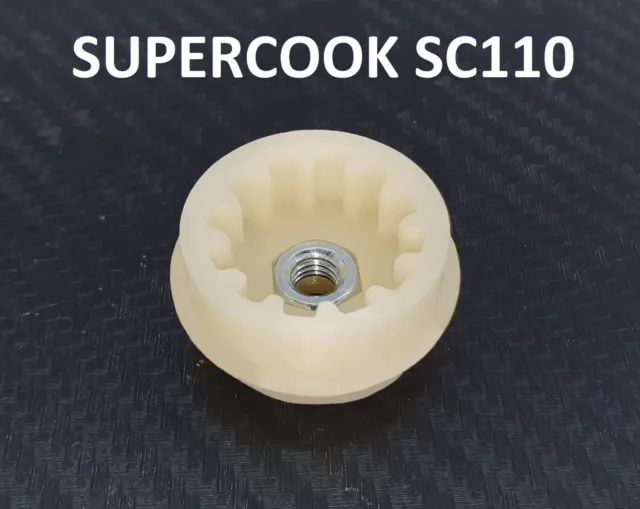 Raccord Roue Dentée en Nylon pour Robot de Cuisine Supercook SC110