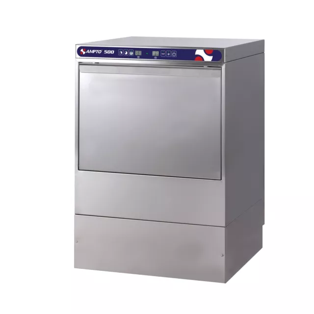 AMPTO 500 22" Undercounter Dishwasher, High Temp With Booster, 48 Racks/Hour