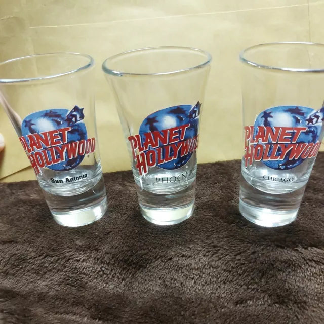 Planet Hollywood Shot Glasses (3) PHOENIX, SAN ANTONIO, CHICAGO