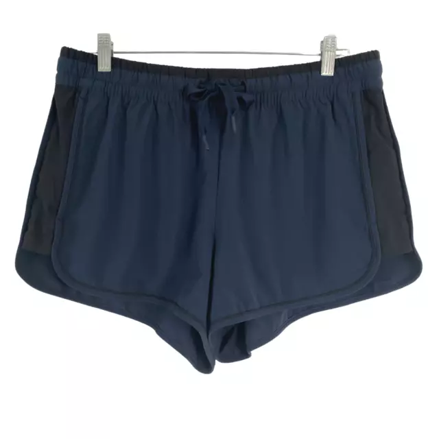 Athleta Colorblocked Shorts Navy Blue Black Running Women's Size 12