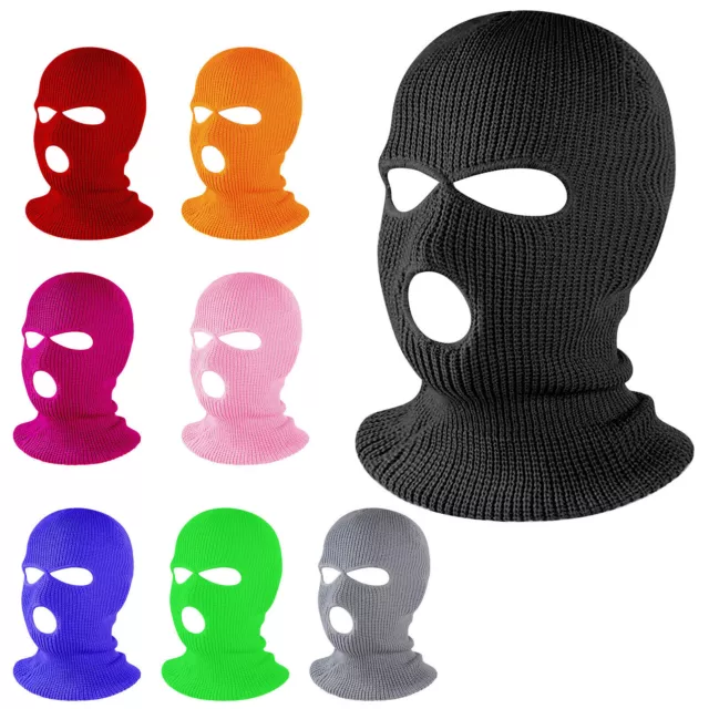 3 Hole Full Face Ski Mask Winter Cap Balaclava Hood Beanie Cap Hats Military