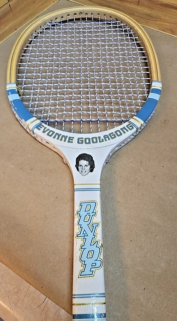 raquette de tennis ancienne dunlop  evonne goolagong