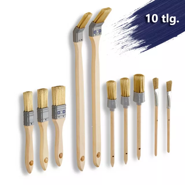 SBS Pincel Set Cepillo Plano Pincel Redondo Eckenpinsel Pincel de Pintor 10-tlg