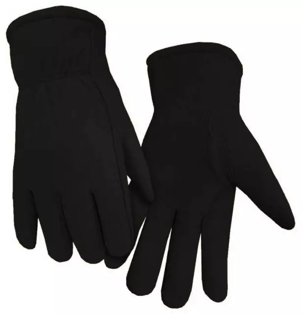 Northstar Men's Split Leather Glove HeatLok Lined Shirred Wrist Mitt Black 56BK