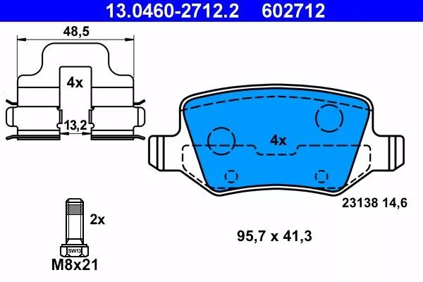 Kit pastiglie freno, Freno a disco ATE 13046027122 compatibile con MERCEDES-BENZ