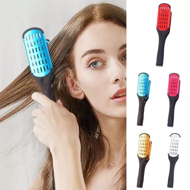 Hair Straightening Comb Salon Styling Tool Boar Bristle Double Sided Brush Clamp