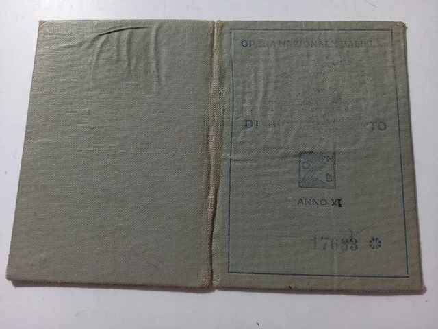 Tessera  Balilla Con Foto