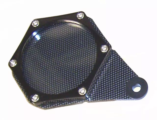 Motorcycle/scooter metal tax disc holder - hexagonal style, carbon look/black