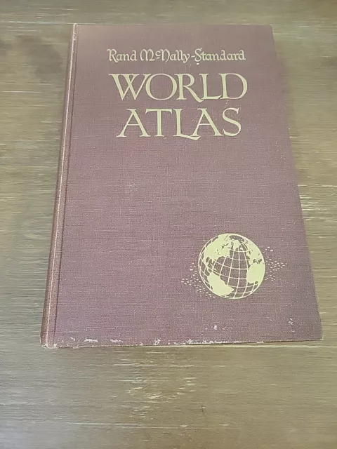 1953 Rand Mcnally New Standard Atlas Of The World Large Folio Vintage Collectors